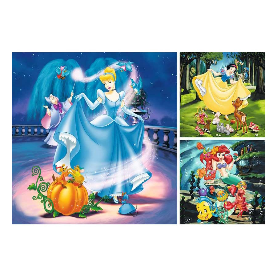 Ravensburger 3 x 49 Piece Puzzles - Disney Snow White, Cinderella & Ariel