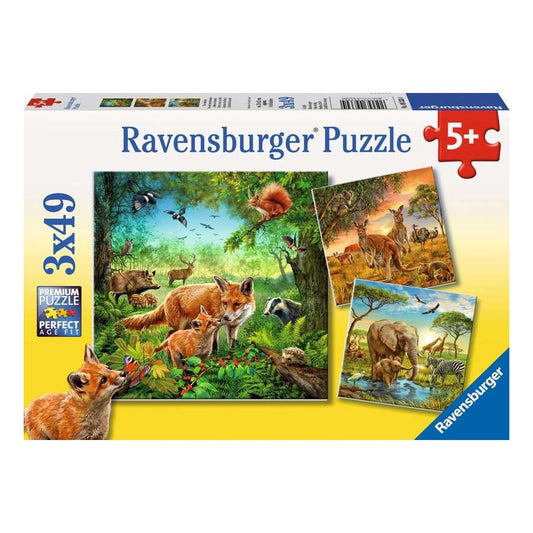 Ravensburger 3 x 49 Piece Puzzles - Animals of the Earth