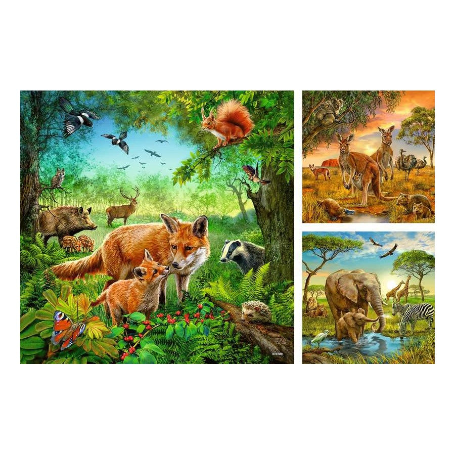 Ravensburger 3 x 49 Piece Puzzles - Animals of the Earth