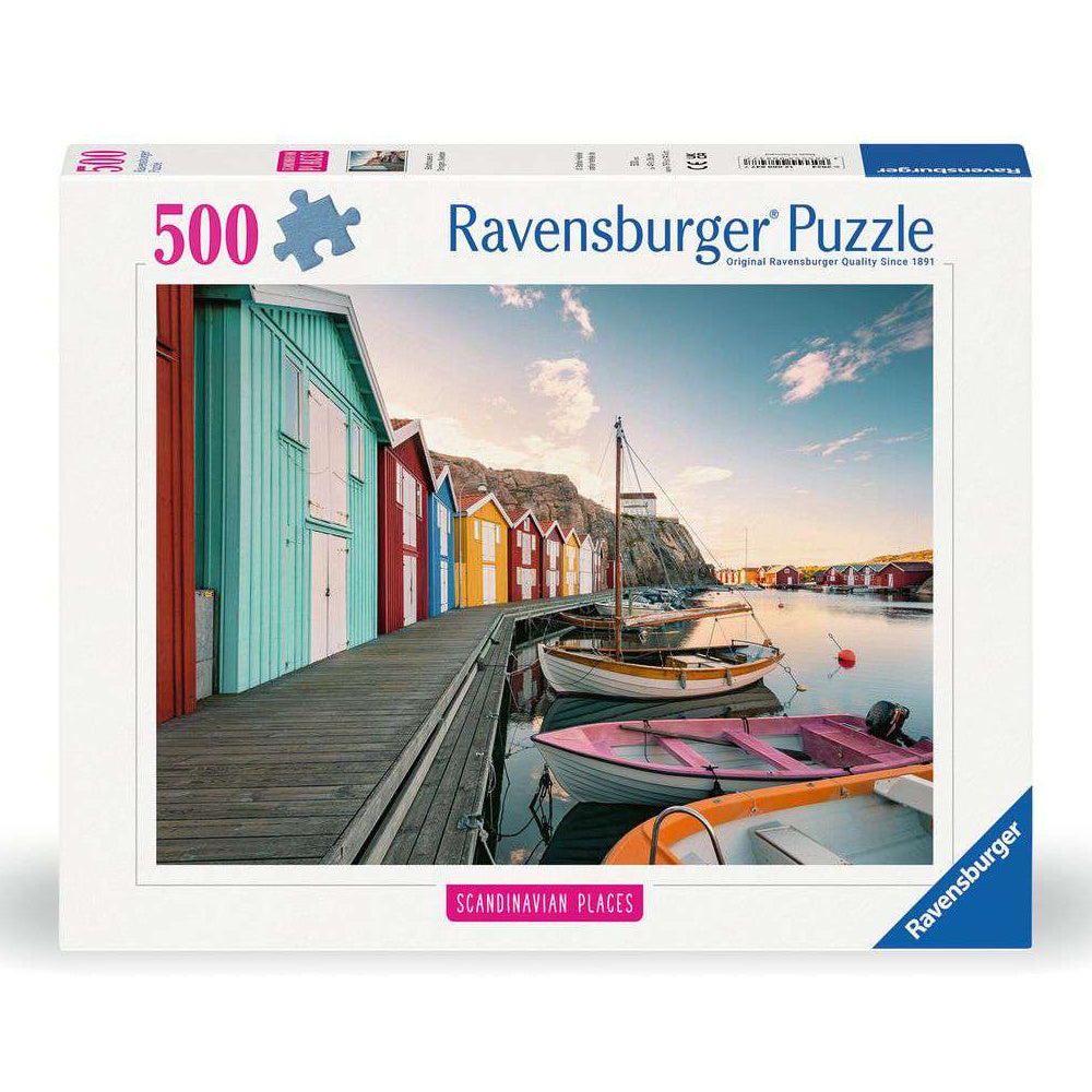 Ravensburger 500 Piece Puzzle - Boathouses in Smogen, Sweden