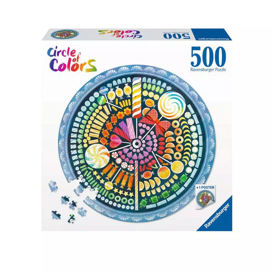 Ravensburger 500 Piece Round Puzzle - Circle of Colours: Candy