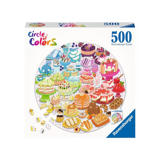 Ravensburger 500 Piece Round Puzzle - Circle of Colours: Desserts & Pastries