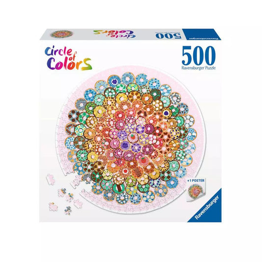 Ravensburger 500 Piece Round Puzzle - Circle of Colours: Donuts