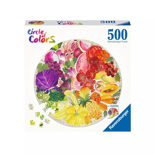 Ravensburger 500 Piece Round Puzzle - Circle of Colours: Fruits & Vegetables