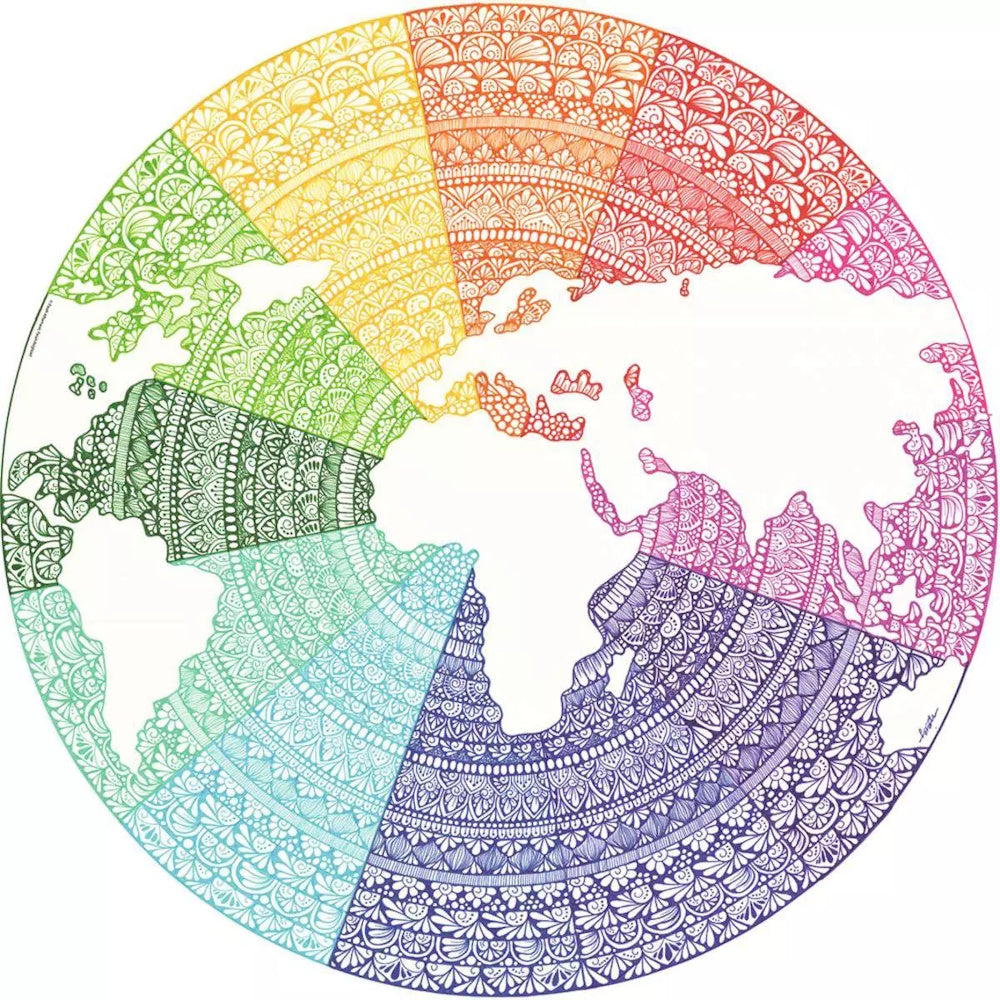 Ravensburger 500 Piece Round Puzzle - Circle of Colours: Mandala