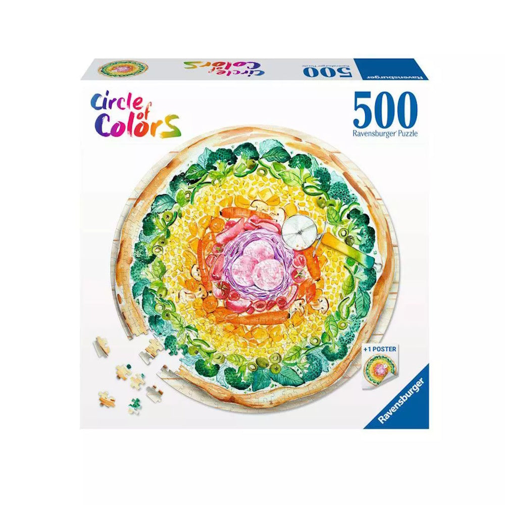 Ravensburger 500 Piece Round Puzzle - Circle of Colours: Pizza
