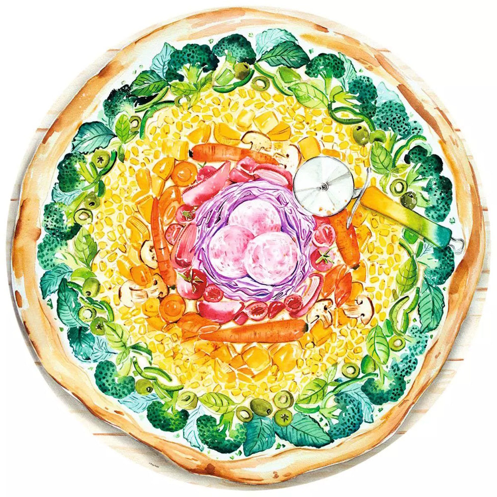 Ravensburger 500 Piece Round Puzzle - Circle of Colours: Pizza