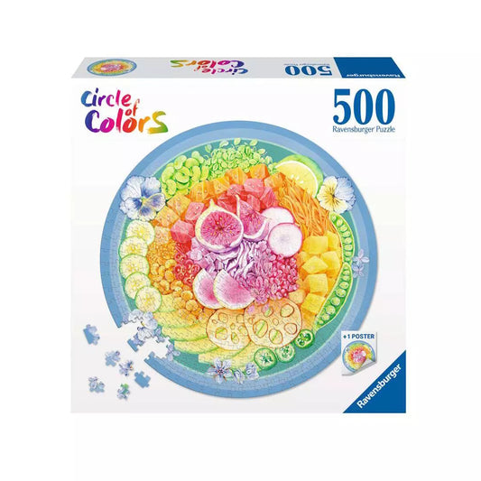 Ravensburger 500 Piece Round Puzzle - Circle of Colours: Poke Bowl