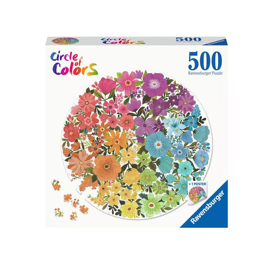 Ravensburger 500 Piece Round Puzzle - Circle of Colours: Flowers