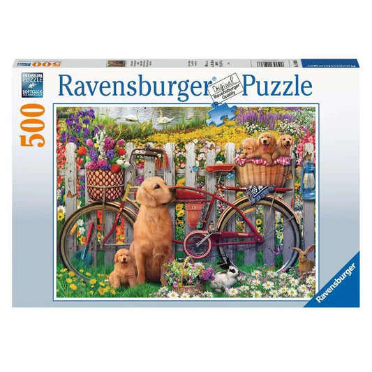 Ravensburger 500 Piece Puzzle - Cute Dogs in the Garden