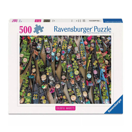 Ravensburger 500 Piece Puzzle - Floating Market, Indonesia