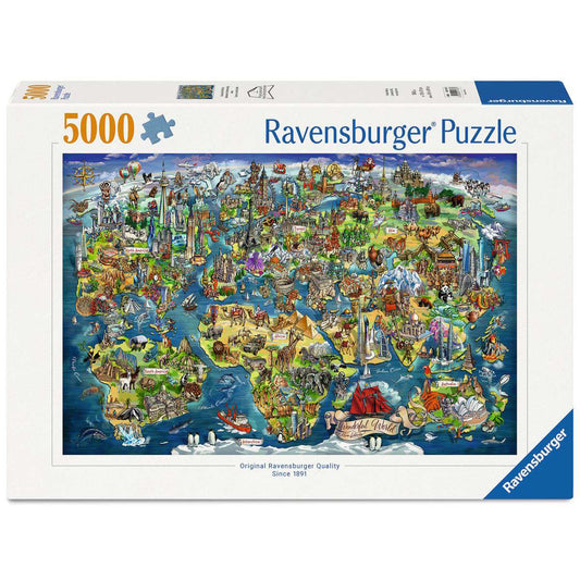 Ravensburger 5000 Piece Puzzle - Illustrated World Map
