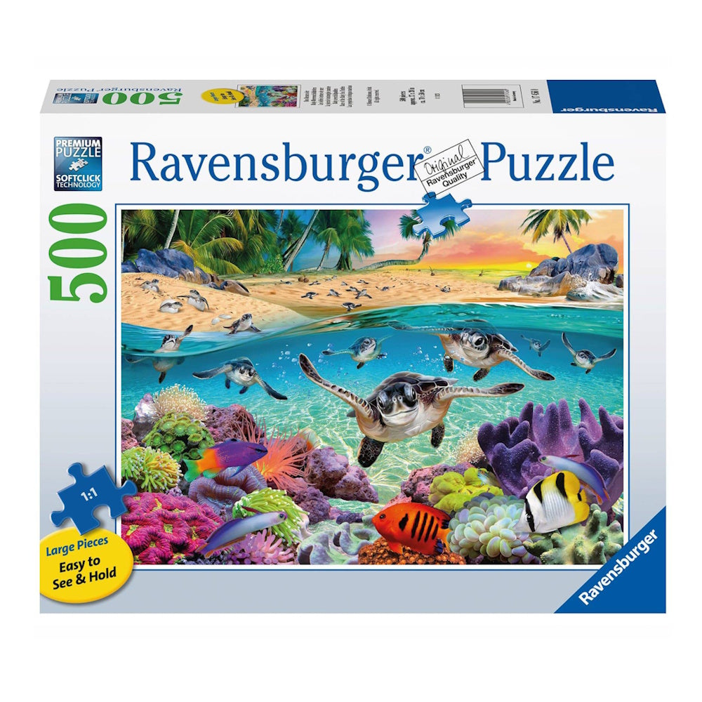 Ravensburger 500 LF Piece Puzzle - Race of the Baby Sea Turtles (Damaged Box)