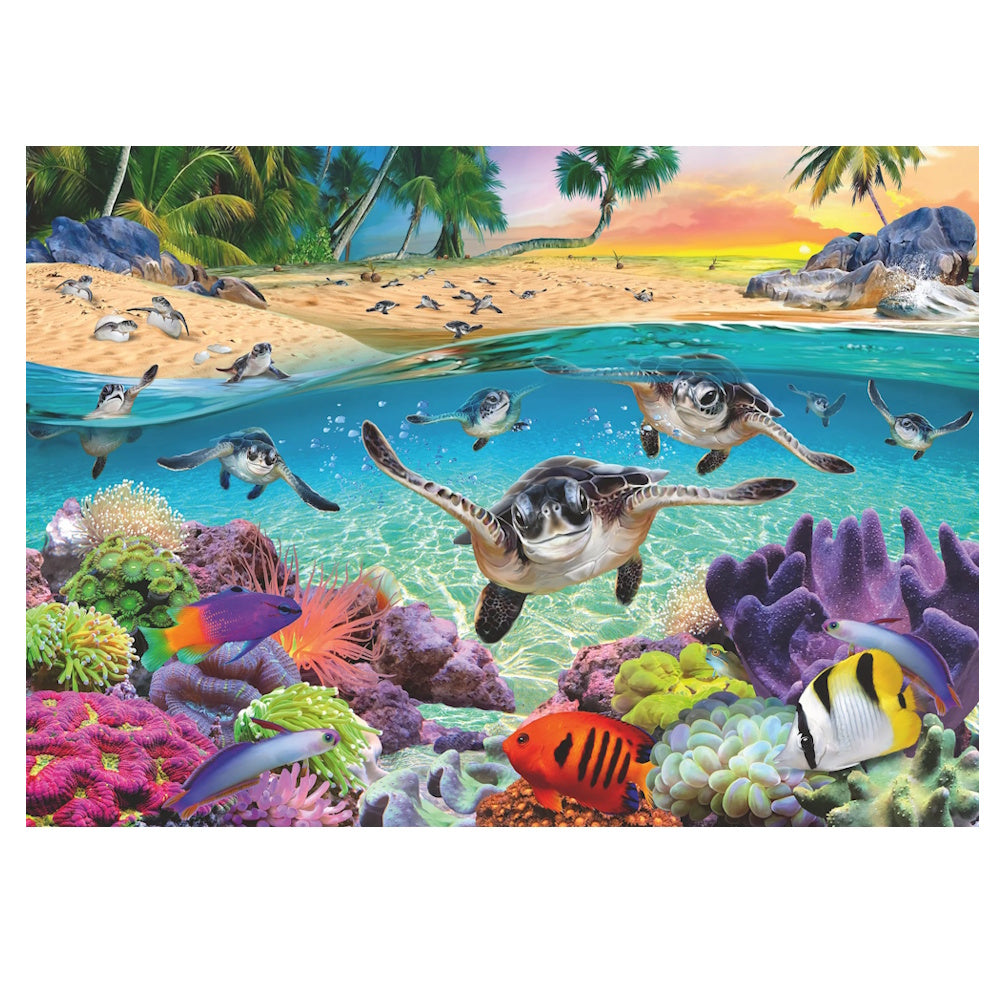 Ravensburger 500 LF Piece Puzzle - Race of the Baby Sea Turtles (Damaged Box)