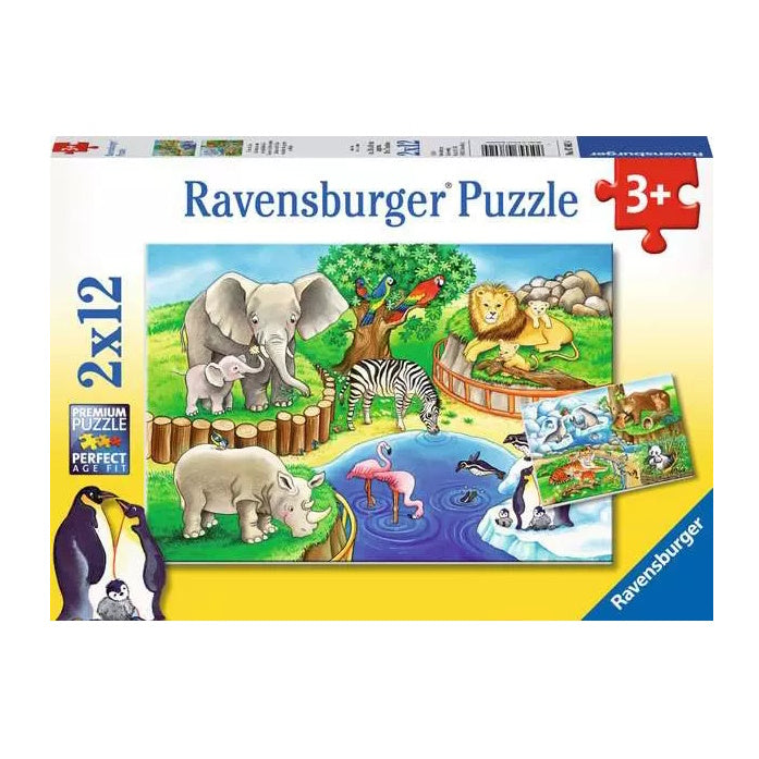 Ravensburger 2 x 12 Piece Puzzles - Time at the Zoo