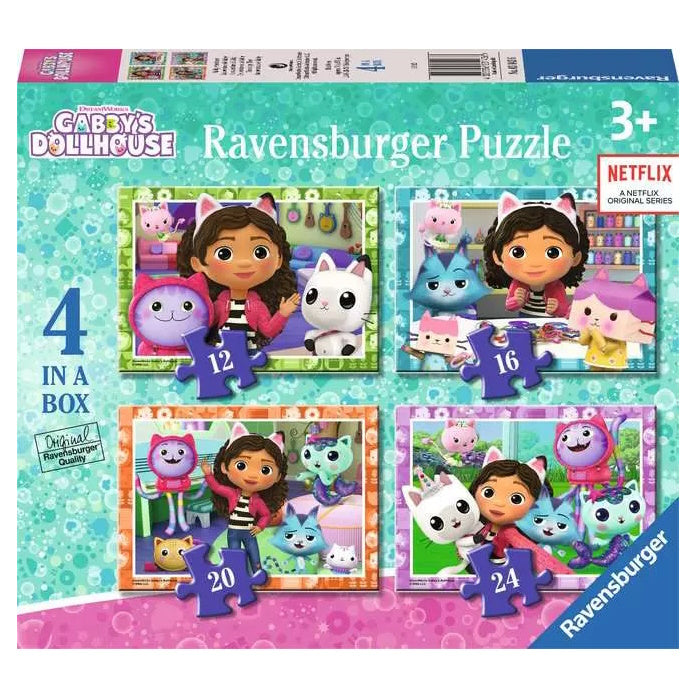 Ravensburger 4 in a Box (12, 16, 20, 24 Piece) Puzzles - Gabby’s Dollhouse
