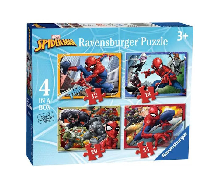 Ravensburger 4 in a Box (12, 16, 20, 24 Piece) Puzzles - Spiderman