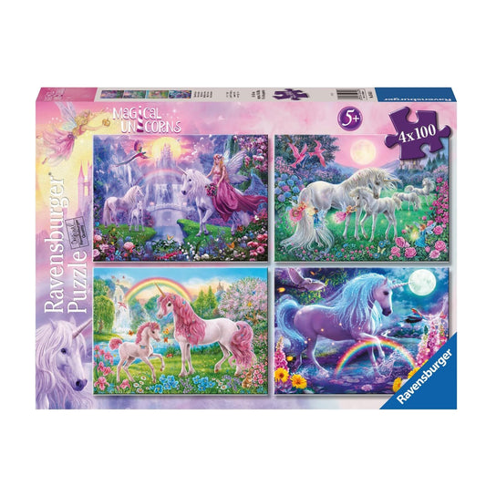 Ravensburger 4 x 100 Piece Puzzles - Magical Unicorns