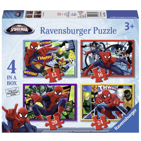 Ravensburger 4 in a Box (12, 16, 20, 24 Piece) Puzzles - Ultimate Spiderman