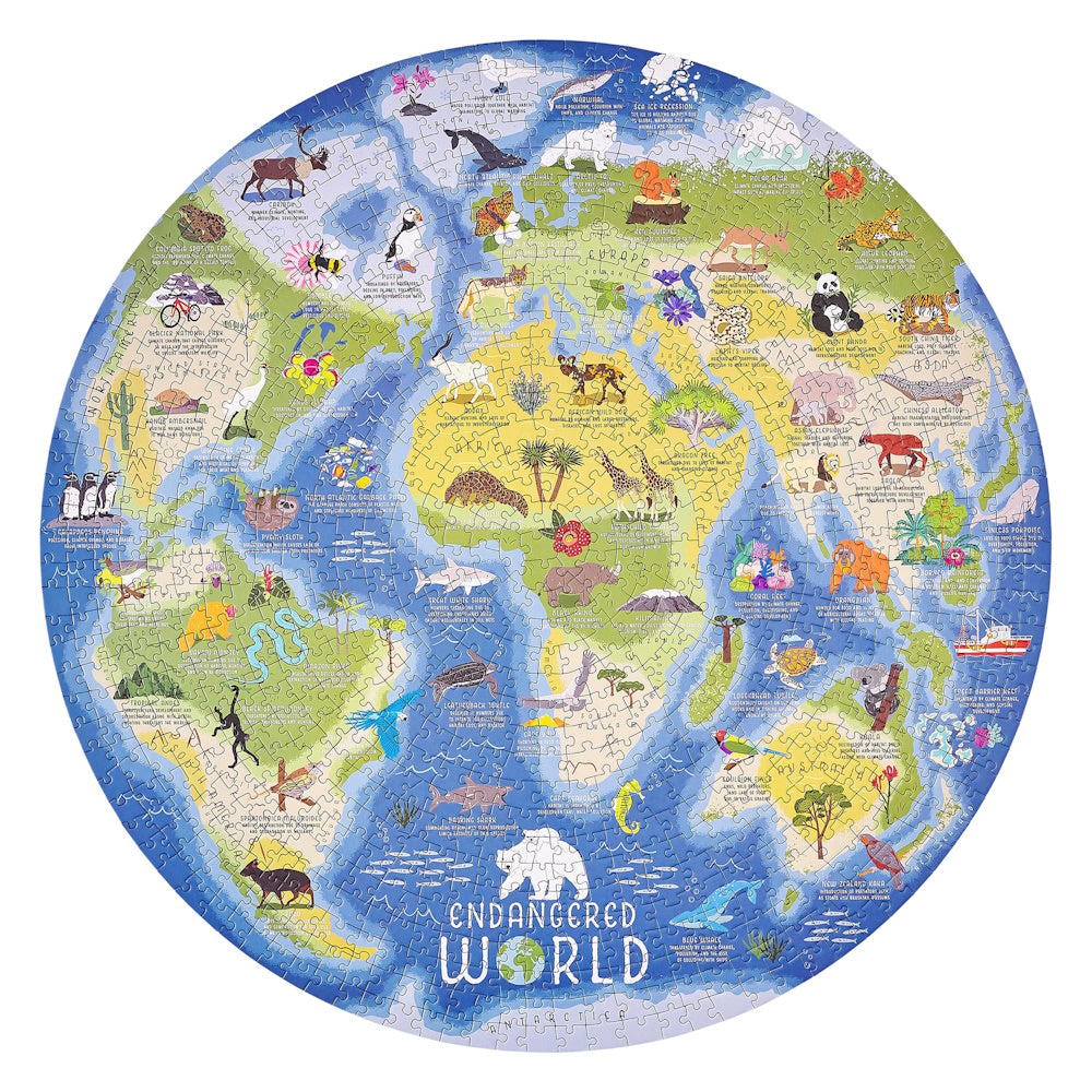 Endangered World 1000 Piece Round Puzzle