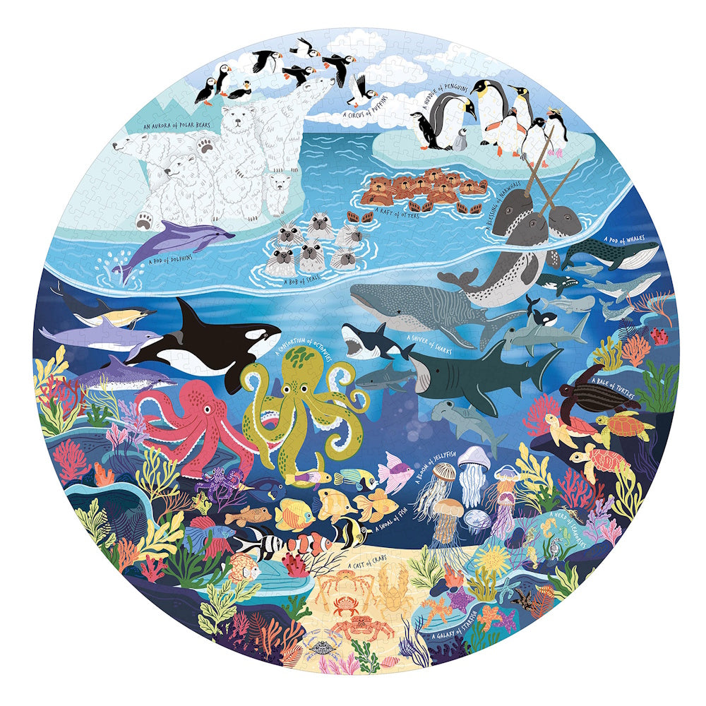 Ocean Lovers 1000 Piece Round Puzzle