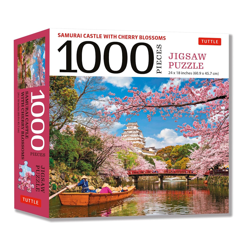 Samurai Castle with Cherry Blossoms 1000 Piece Puzzle
