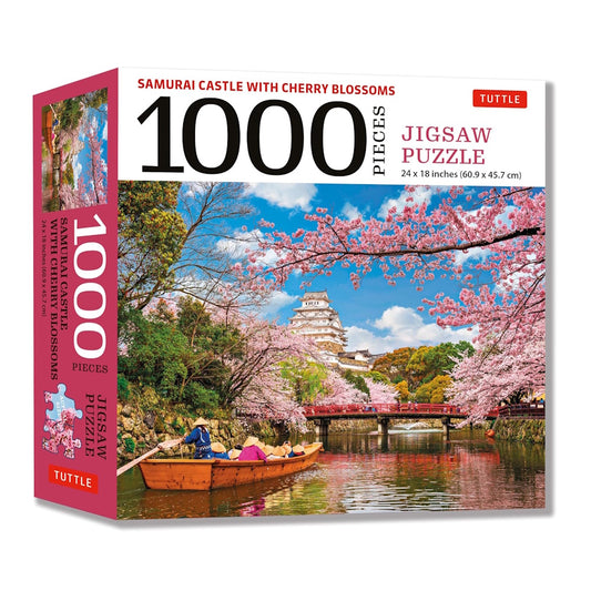 Samurai Castle with Cherry Blossoms 1000 Piece Puzzle