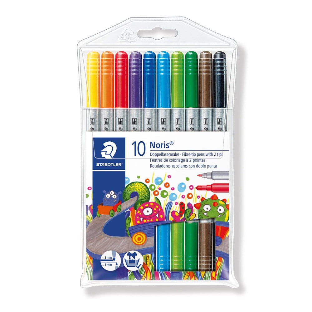Staedtler Noris Double-Ended Fibre-Tip Pens 10pk