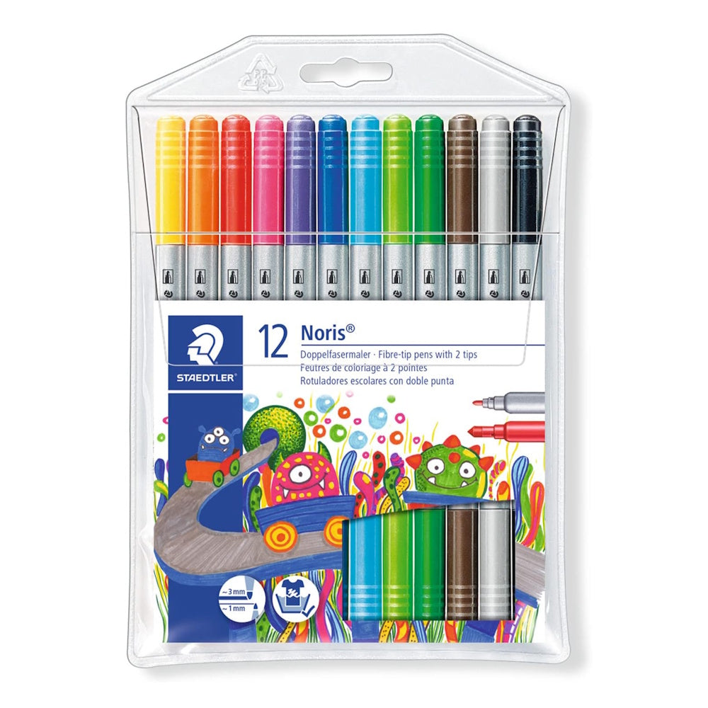 Staedtler Noris Double-Ended Fibre-Tip Pens 12pk