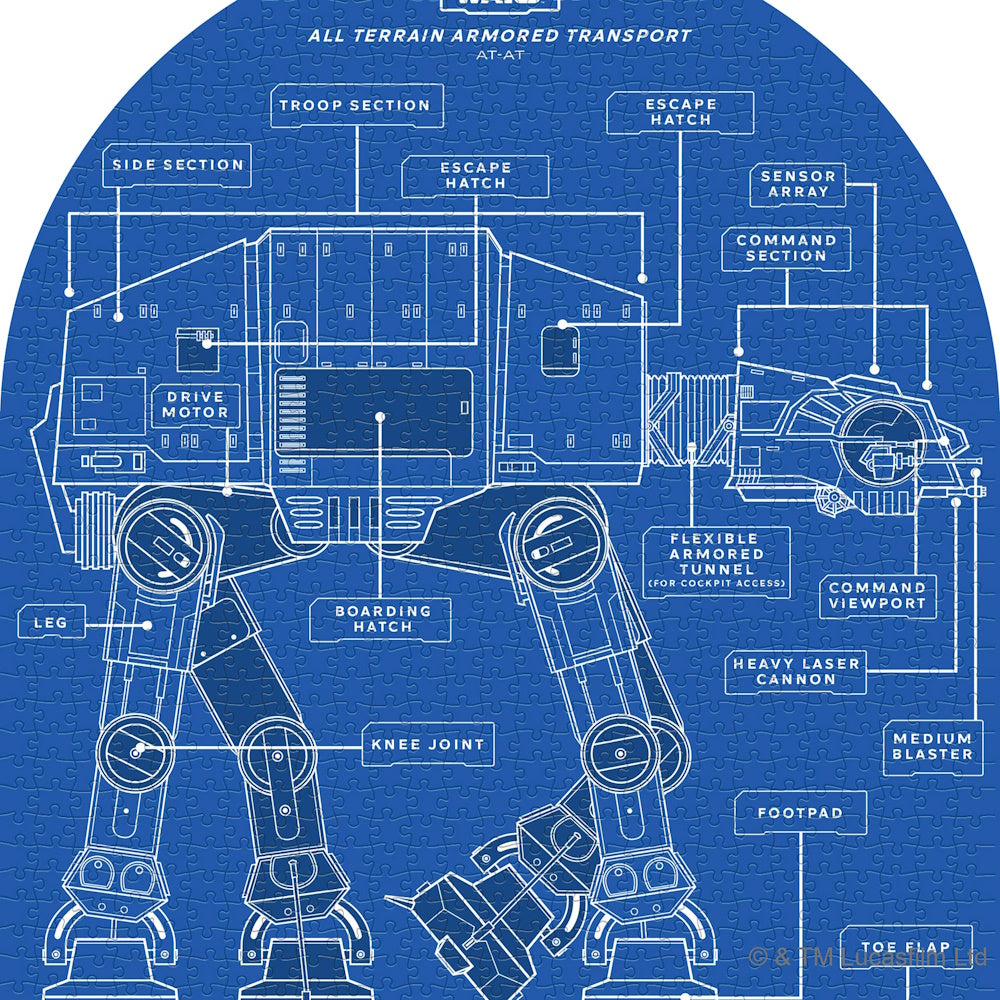 Star Wars Double Sided 1000 Piece Puzzle - AT-AT