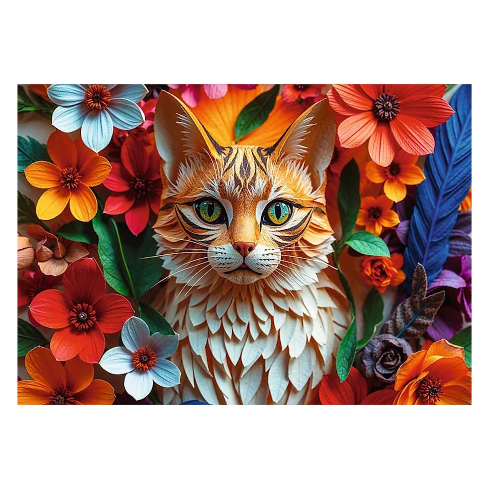Trefl 1000 Piece Puzzle - 40th Anniversary of Trefl: Paper Art Cat