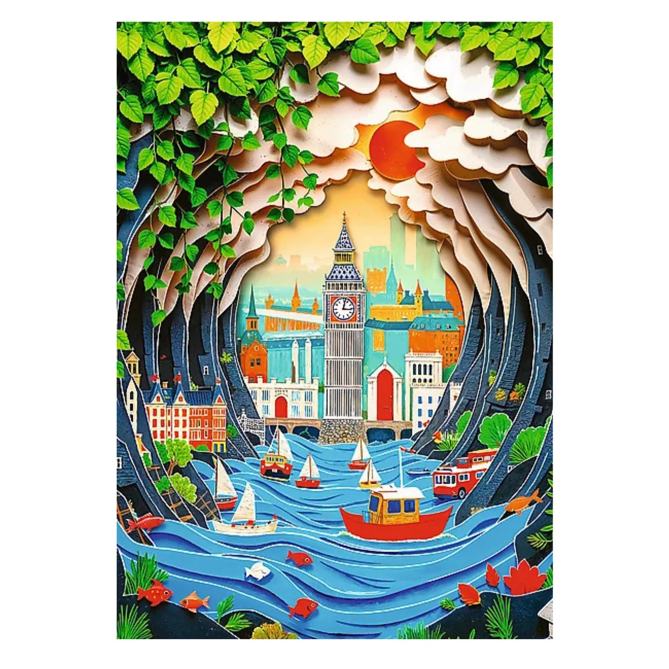Trefl 1000 Piece Puzzle - 40th Anniversary of Trefl: Paper Art London