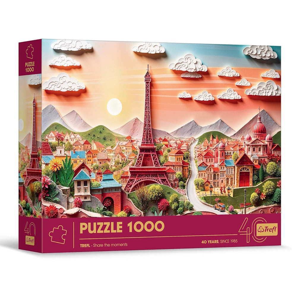 Trefl 1000 Piece Puzzle - 40th Anniversary of Trefl: Paper Art Paris