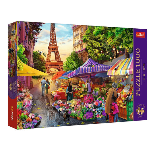 Trefl 1000 Piece Puzzle - Tea Time: Flower Market, Paris