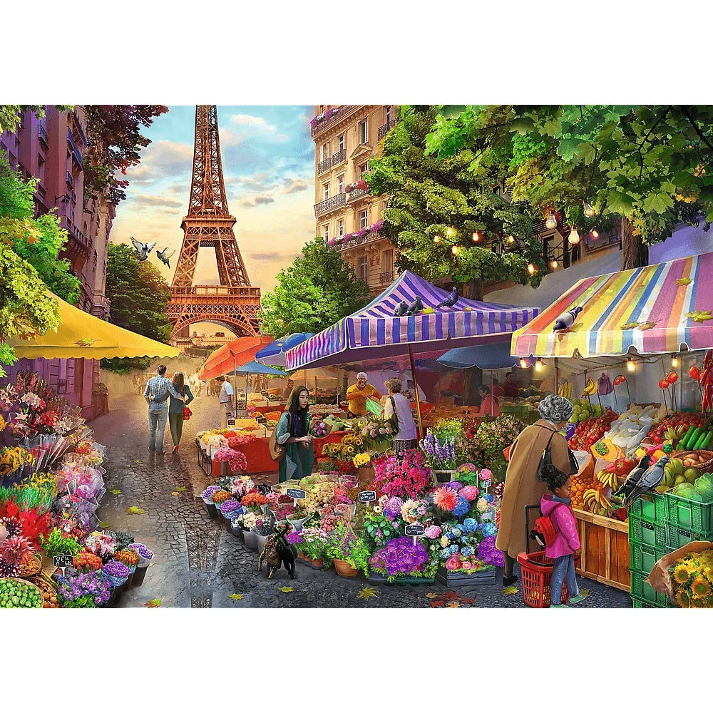 Trefl 1000 Piece Puzzle - Tea Time: Flower Market, Paris