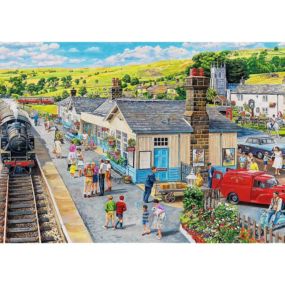 Trefl 1000 Piece Puzzle - Tea Time: The Village Station