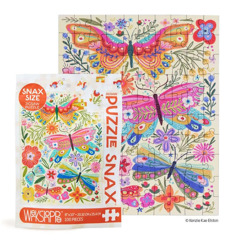 WerkShoppe 100 Piece Puzzle Snax - Butterfly Floral