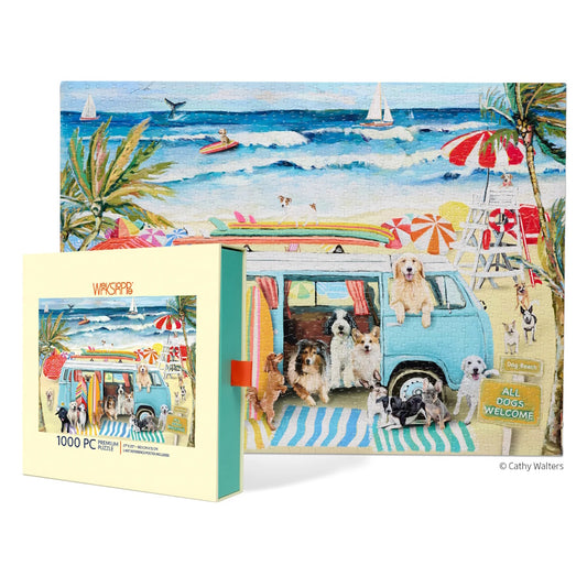 WerkShoppe 1000 Piece Puzzle - Doggie Surf School