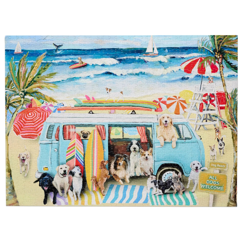 WerkShoppe 1000 Piece Puzzle - Doggie Surf School