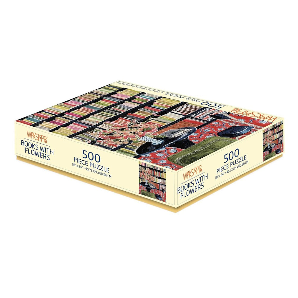 WerkShoppe 500 Piece Puzzle - Books with Flowers