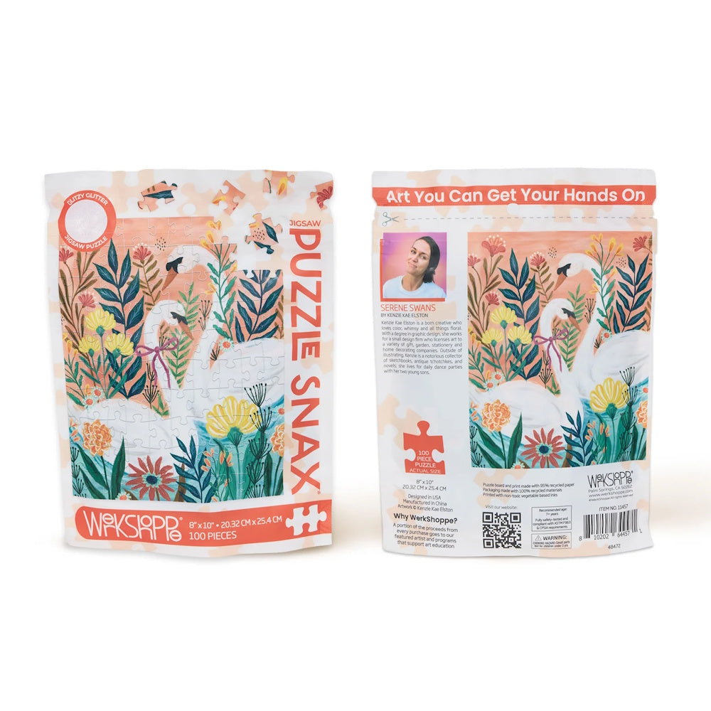 WerkShoppe 100 Piece Puzzle Snax - Serene Swans