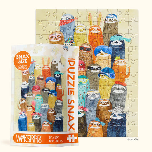 WerkShoppe 100 Piece Puzzle Snax - Sloth Party