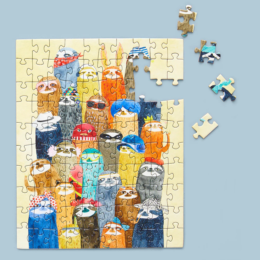 WerkShoppe 100 Piece Puzzle Snax - Sloth Party