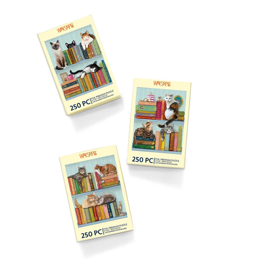 WerkShoppe 3 x 250 Piece Puzzles - Cats on Books