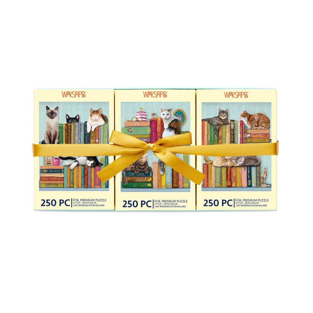 WerkShoppe 3 x 250 Piece Puzzles - Cats on Books