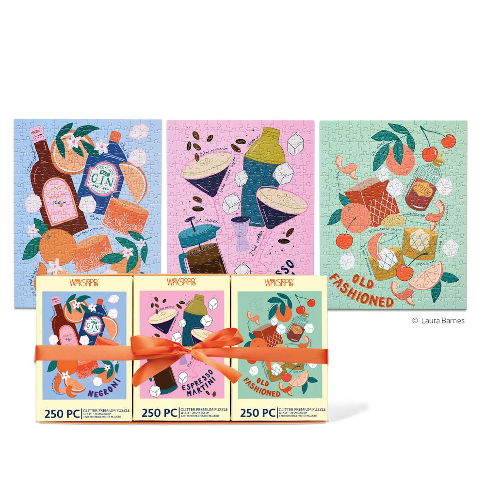 WerkShoppe 3 x 250 Piece Puzzles - Classic Cocktails