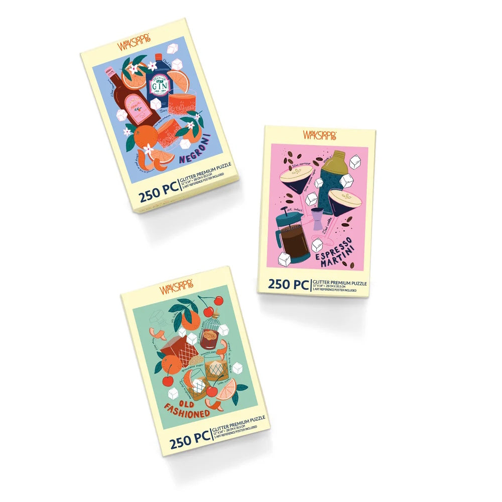 WerkShoppe 3 x 250 Piece Puzzles - Classic Cocktails
