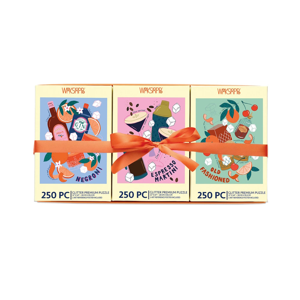 WerkShoppe 3 x 250 Piece Puzzles - Classic Cocktails