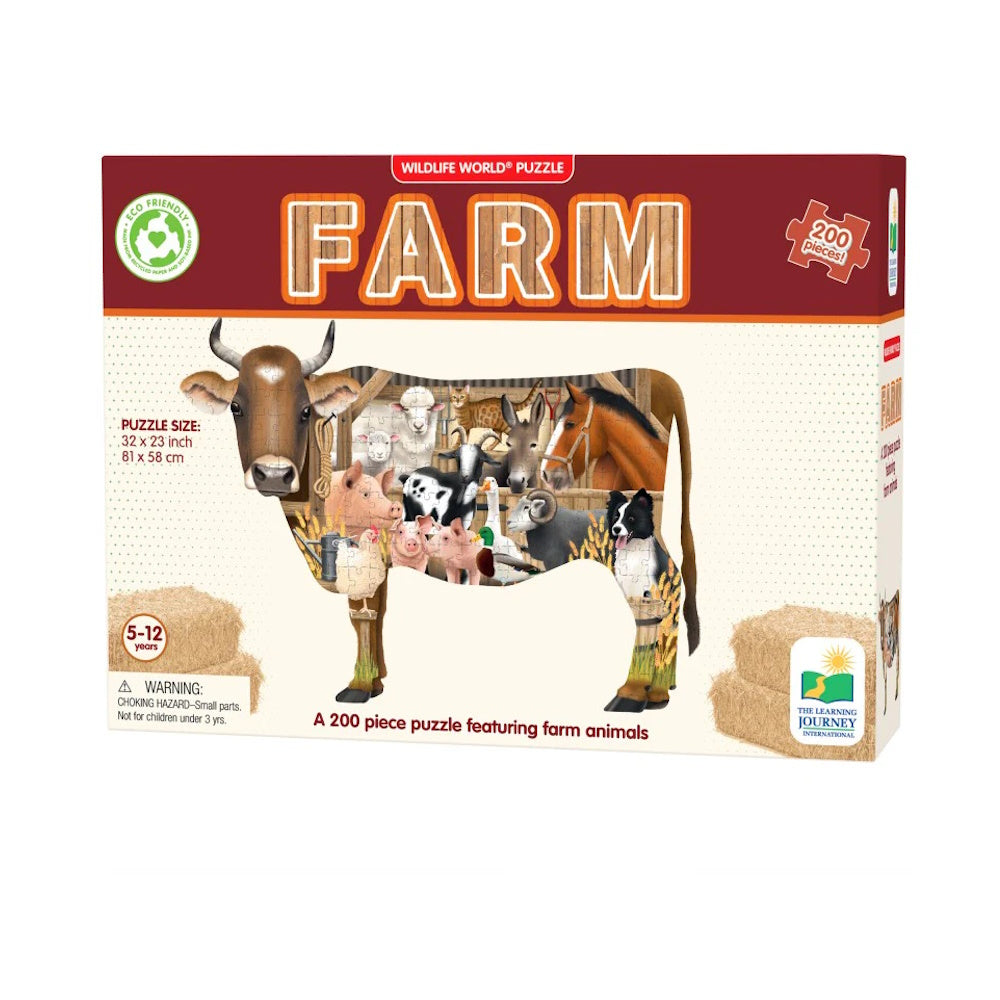 Wildlife World 200 Piece Shaped Puzzle - Farm