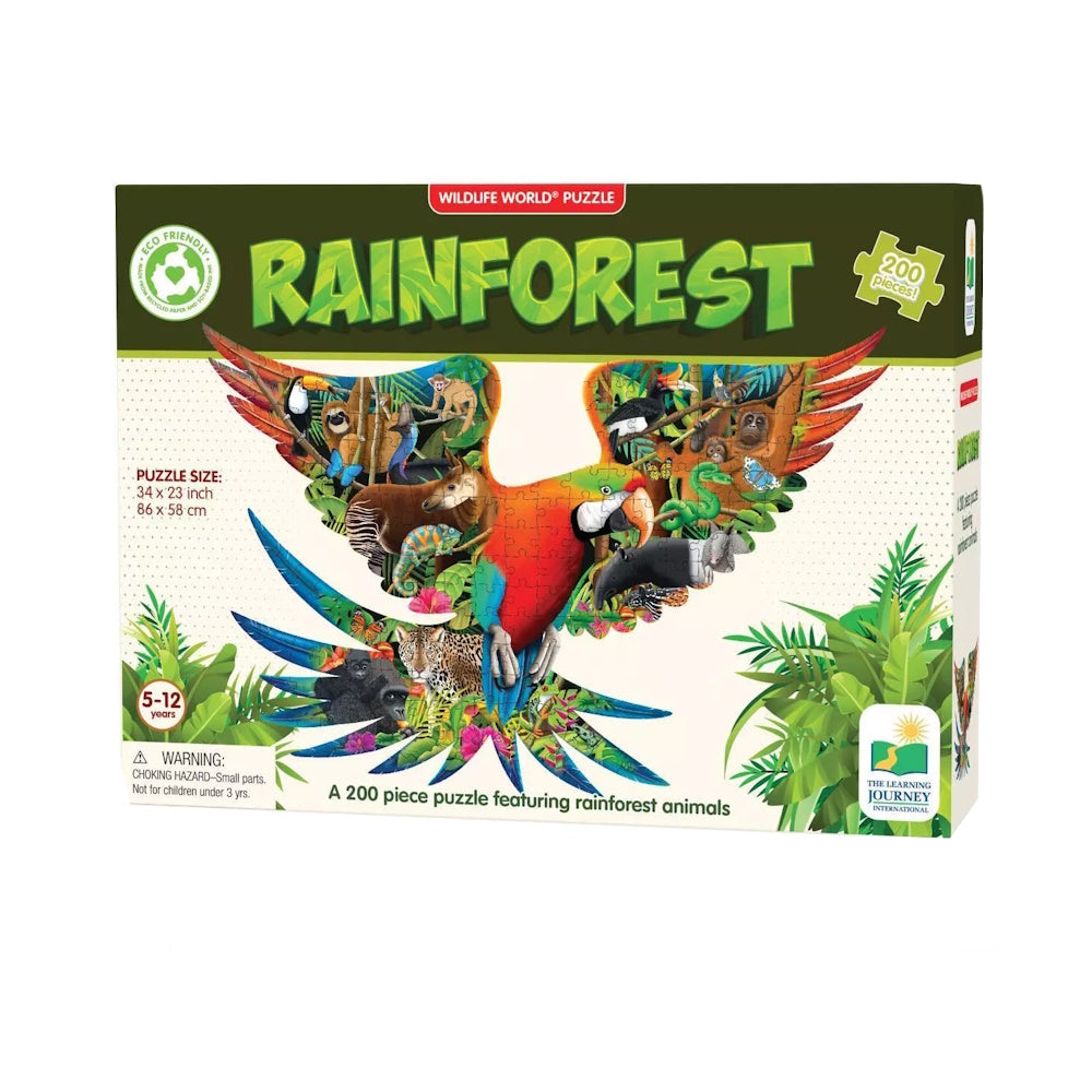 Wildlife World 200 Piece Shaped Puzzle - Rainforest